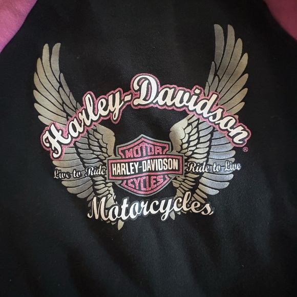 Harley-Davidson girls Kids Hoodie in Black and Pink EUC - Picture 4 of 7